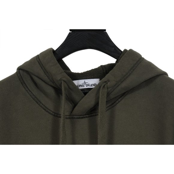 Stone Island Mens Hoodie Size XL Olive Green Compass Patch Logo Pullover Sweater - Picture 3 of 12